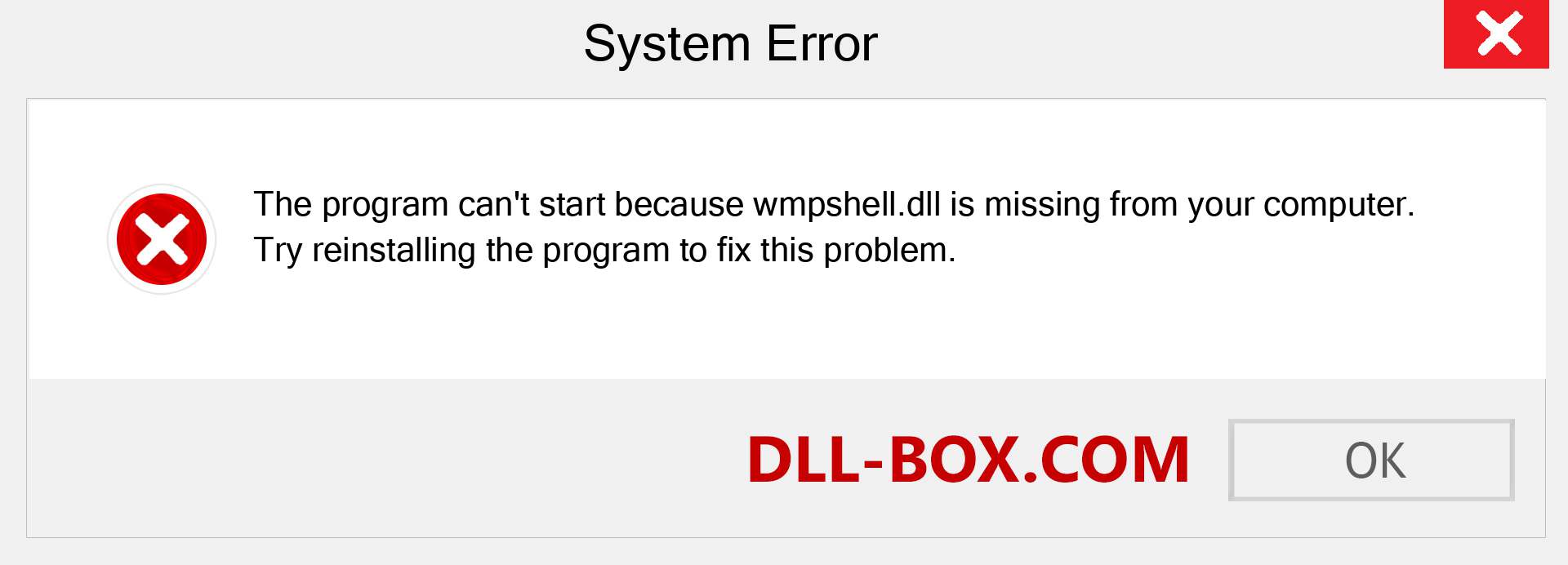  wmpshell.dll file is missing?. Download for Windows 7, 8, 10 - Fix  wmpshell dll Missing Error on Windows, photos, images